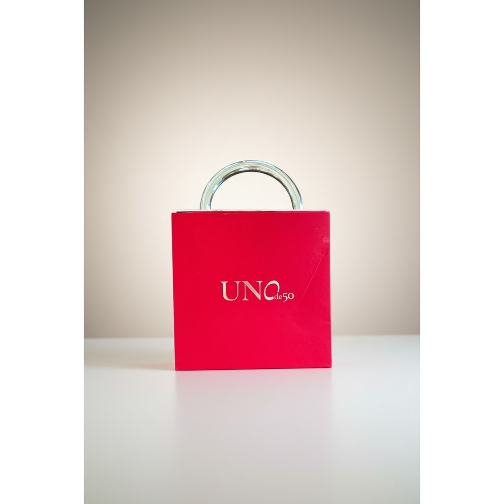 UNOde50 Red Square Jewelry Gift Box with Silver Metal Handle Replacement Case